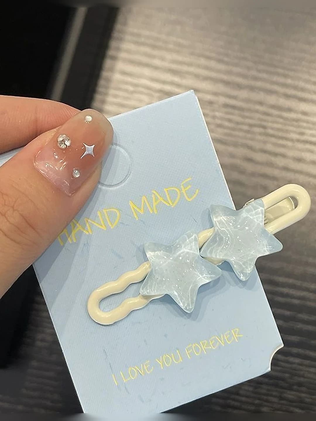 Two star bar clips, 6 cm
