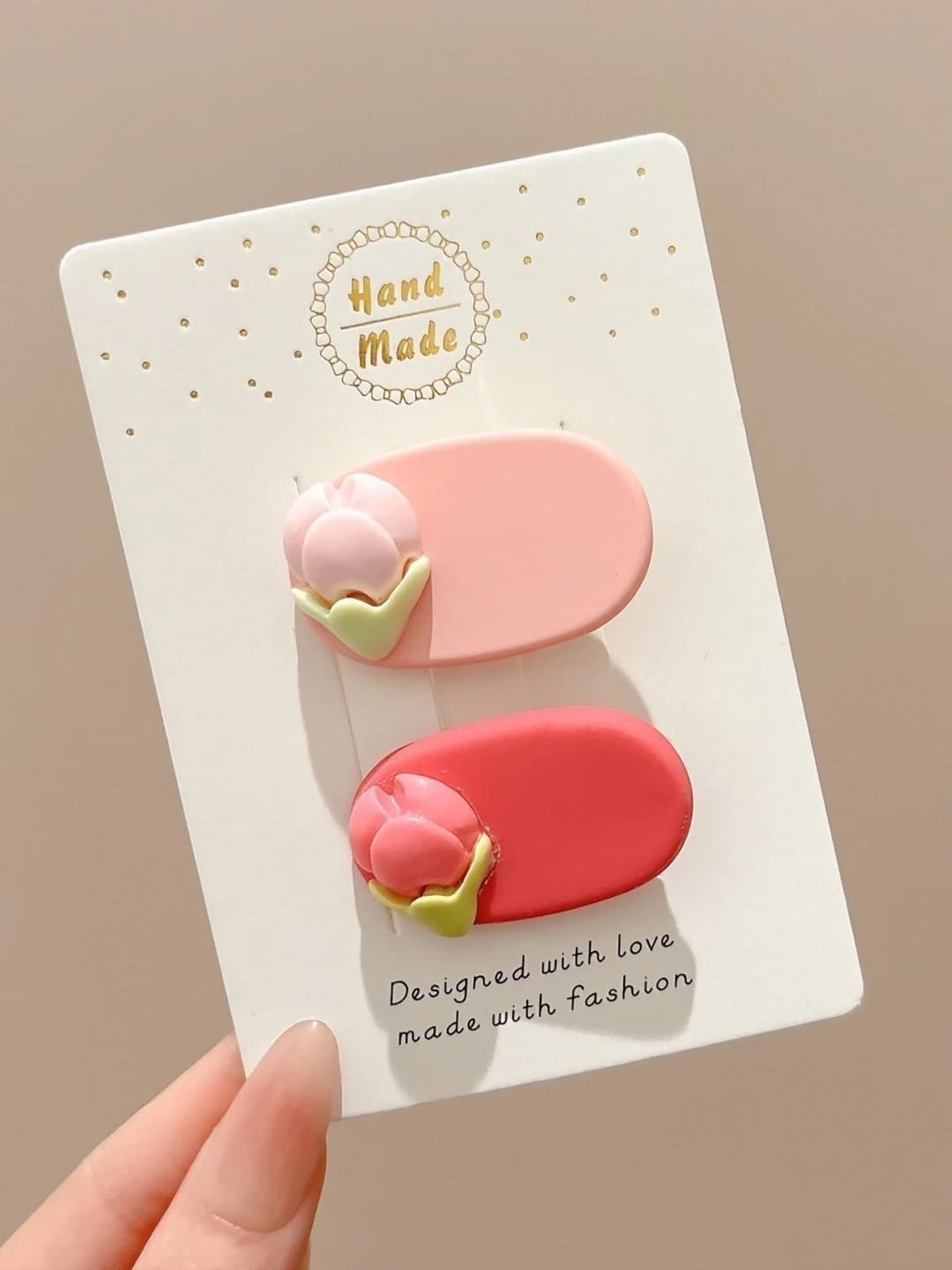 2# Pink tulip, 2 pcs, 4 cm