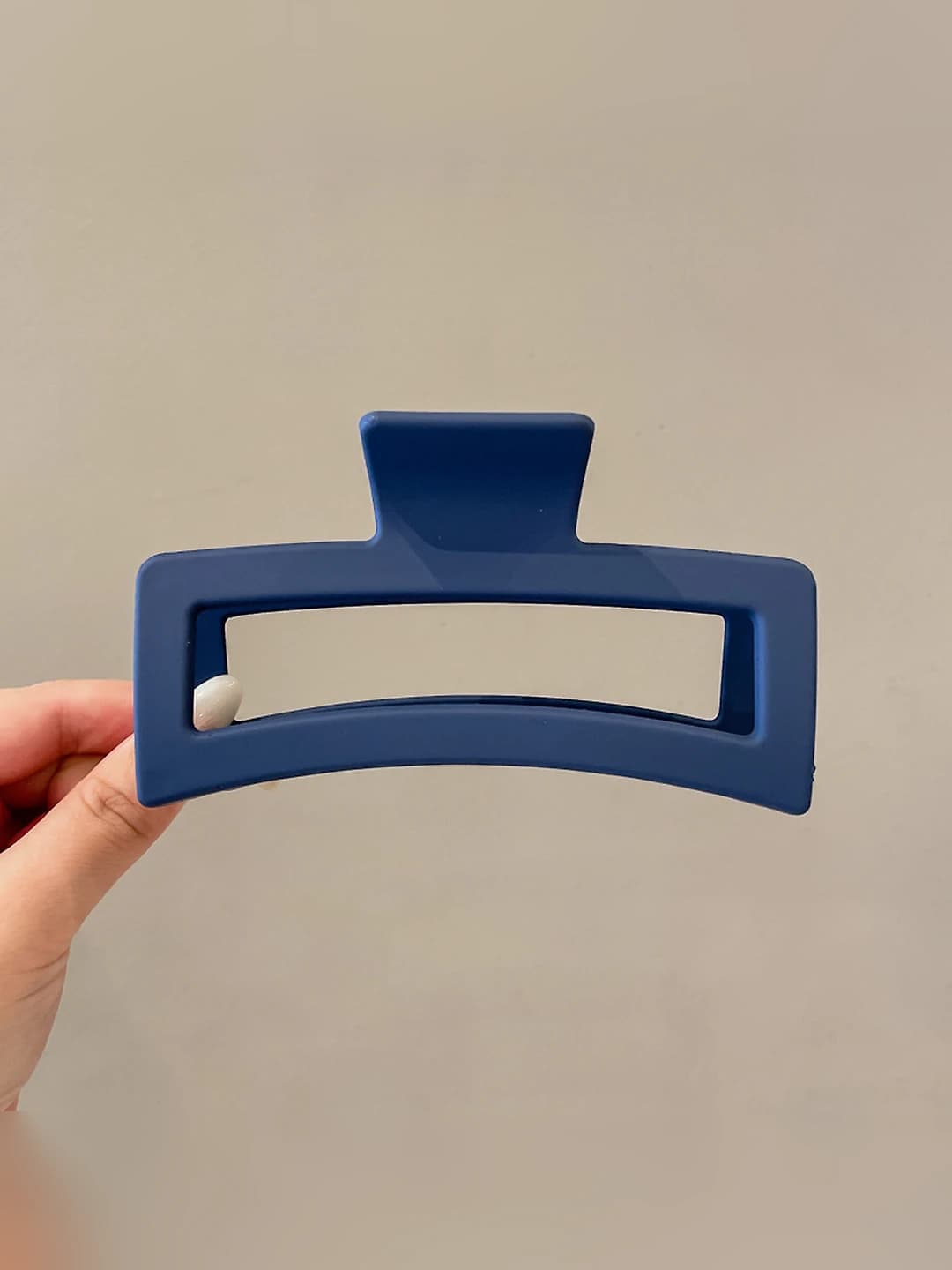 Large Morandi blue square clip 13 cm
