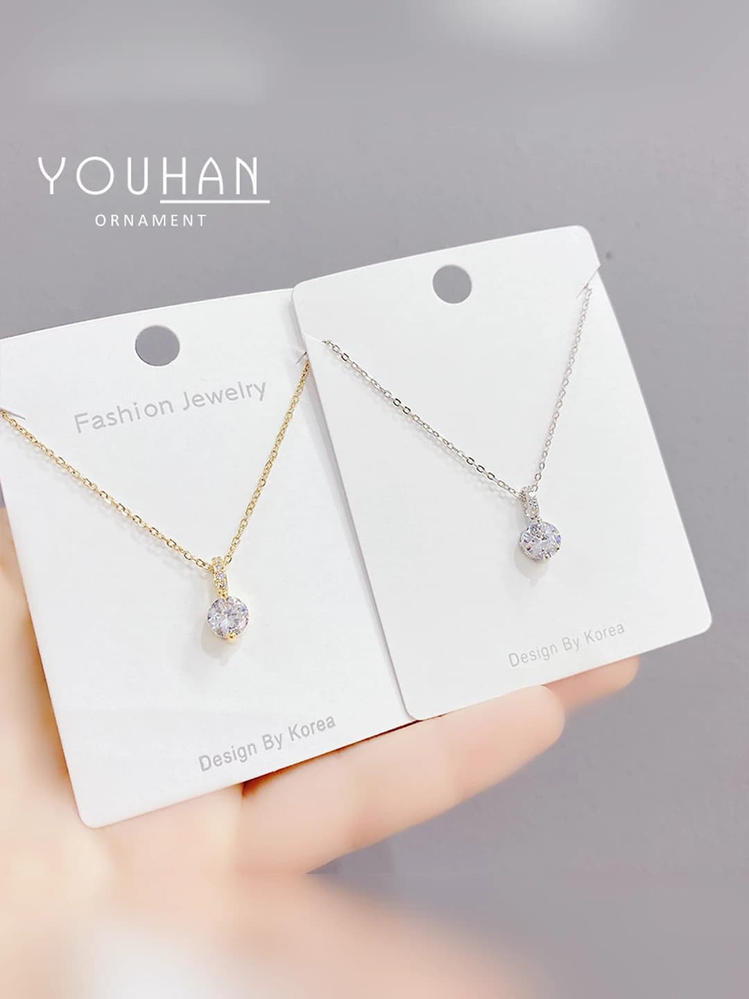 Women's 3A zircon micro-paved necklace, heart shape, cold style, snake chain