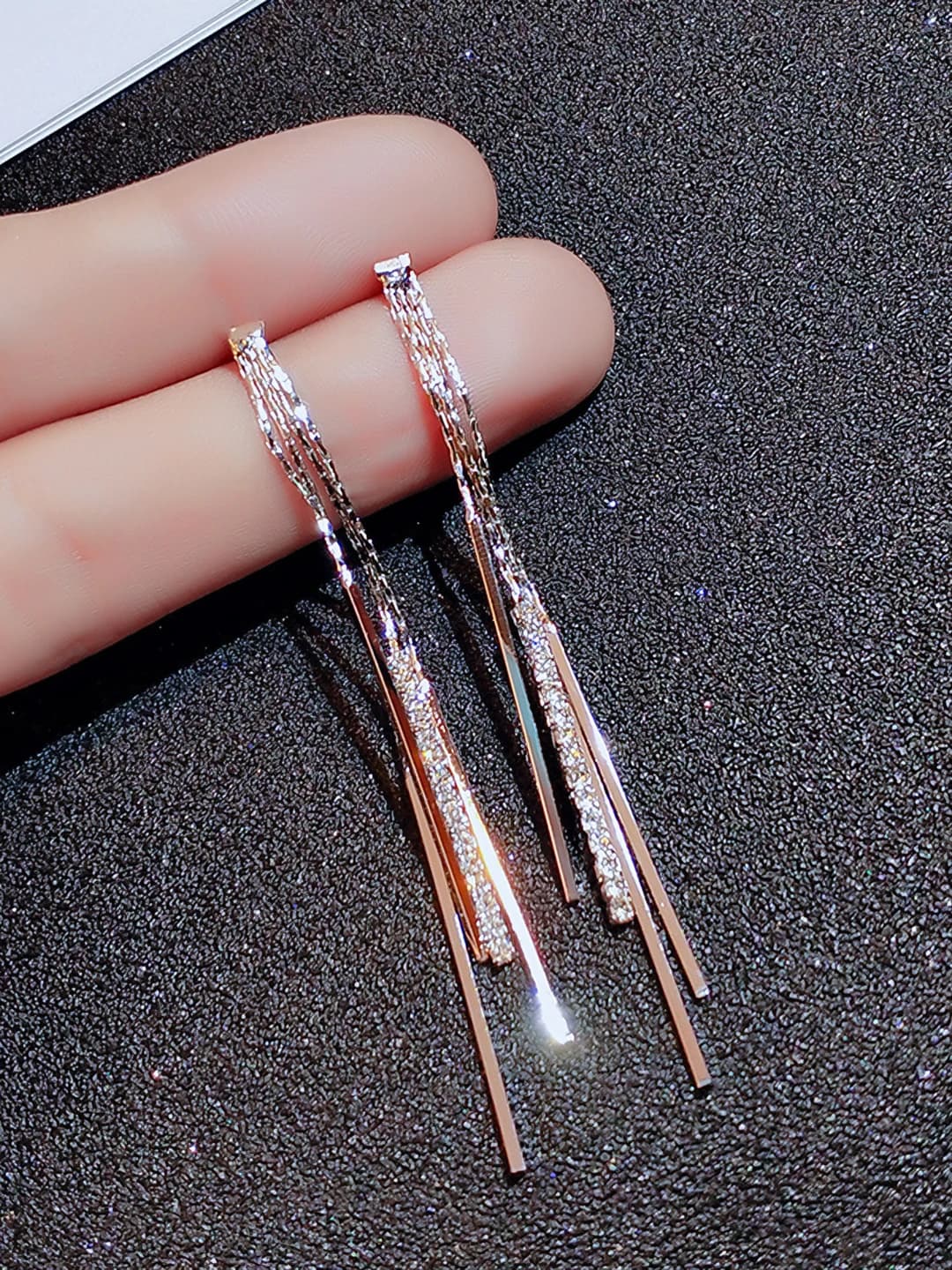 Women's long Korean style geometric earrings