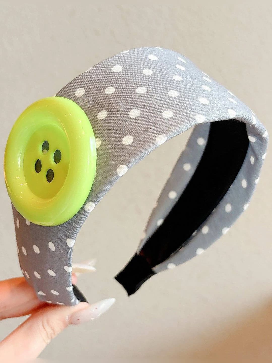 7# Green large button band, 5 cm