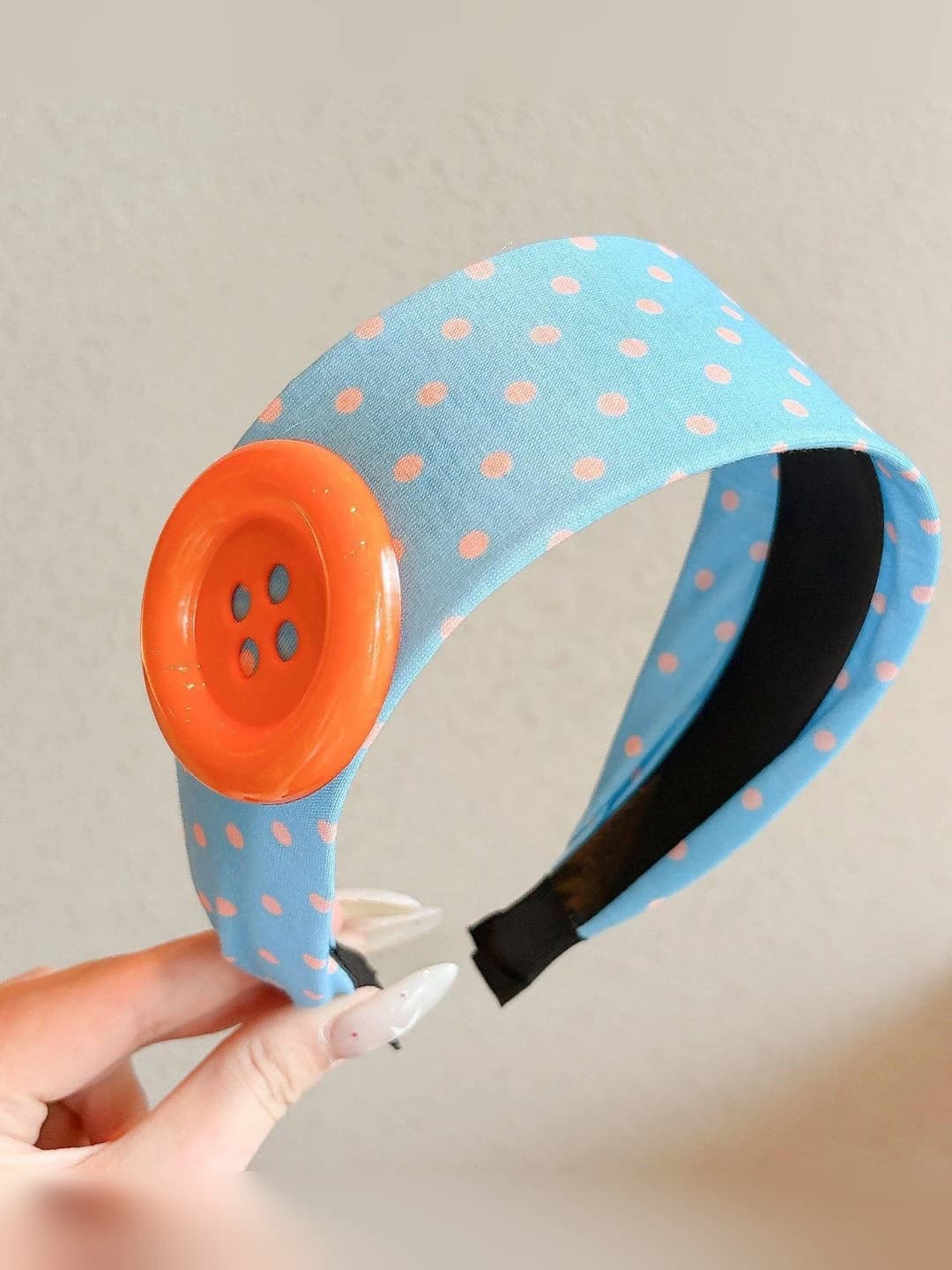5# Orange large button band, 5 cm