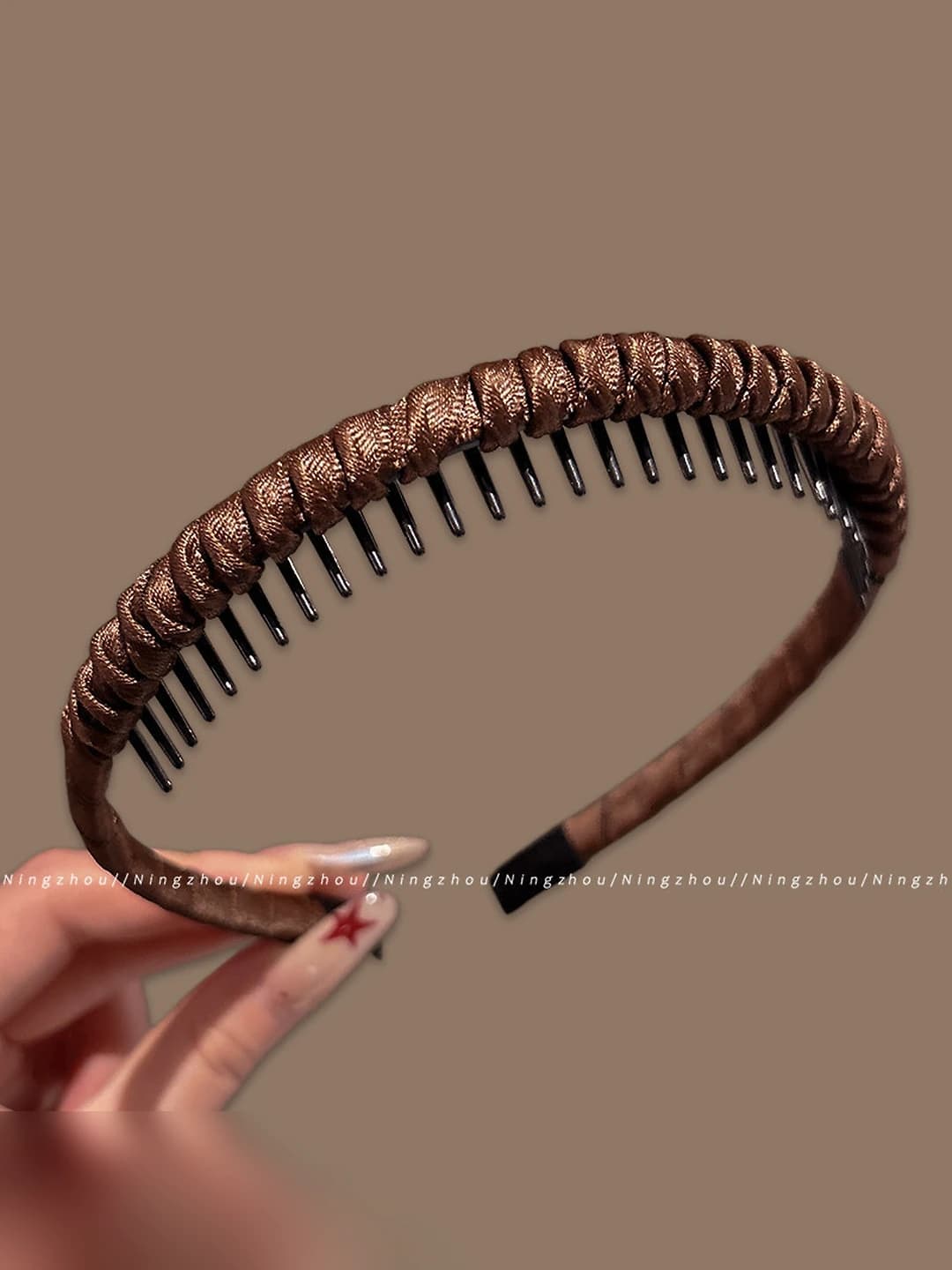 8# Dark coffee braided, 1 cm