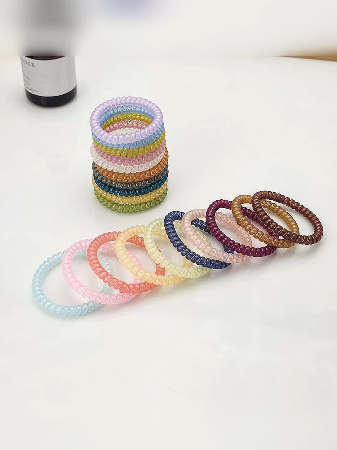 Women's summer stretch coiled elastic hair ties, high elasticity, plastic/resin, handmade