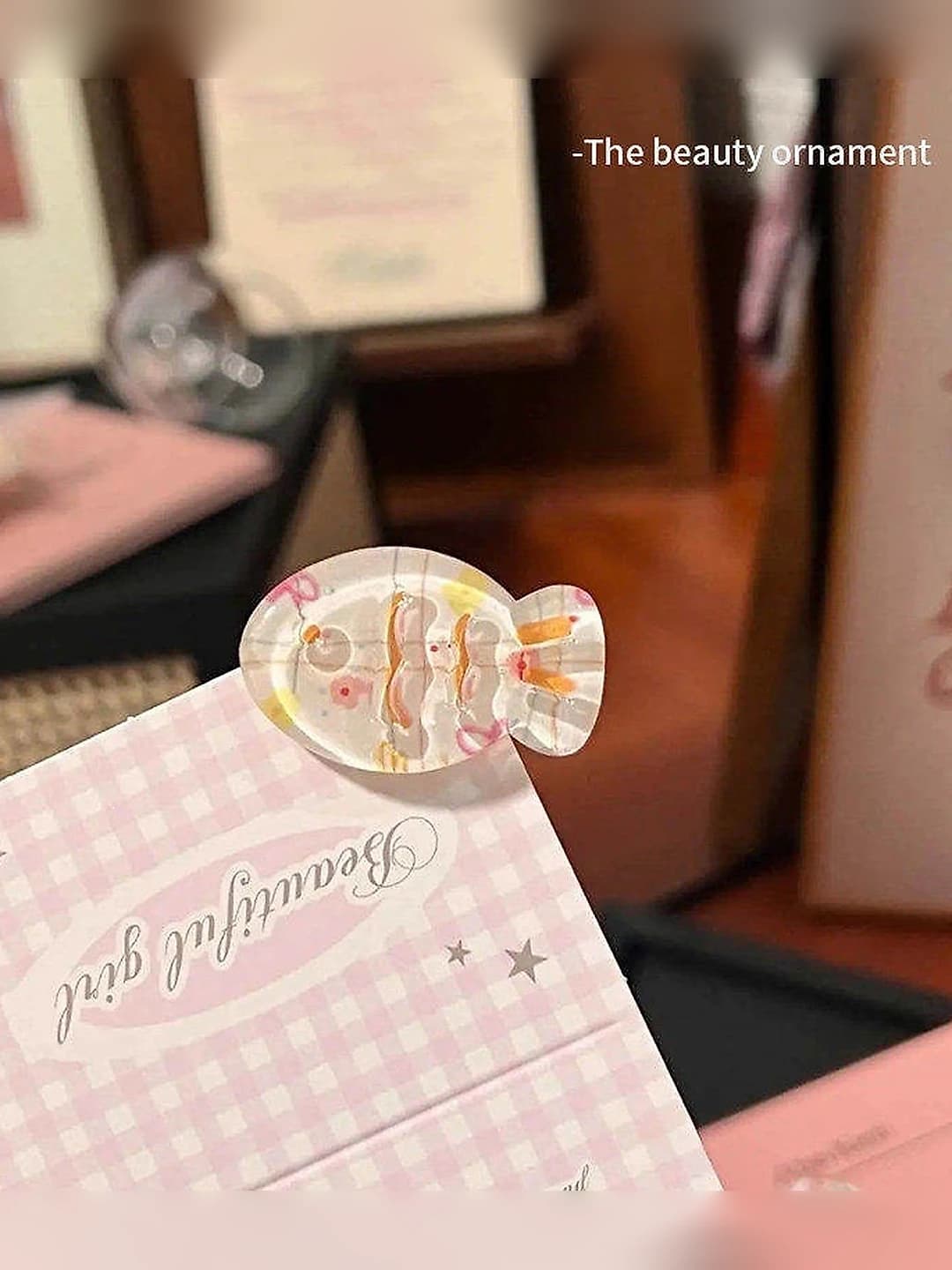 Jelly orange soda fish clip, 3.2 cm