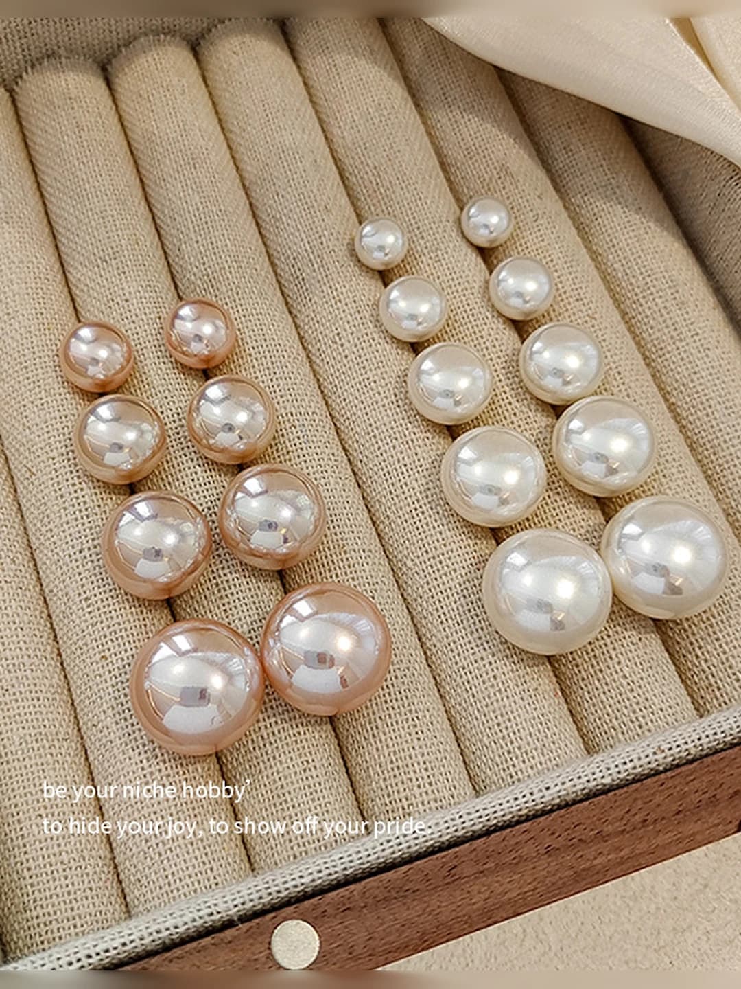 Women's pink pearl stud earrings with 925 silver posts