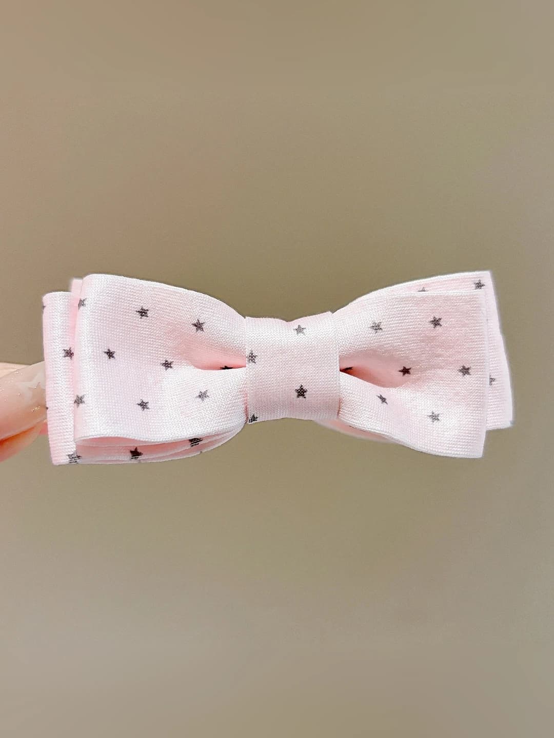 Pink star, fabric+acrylic, 9 cm