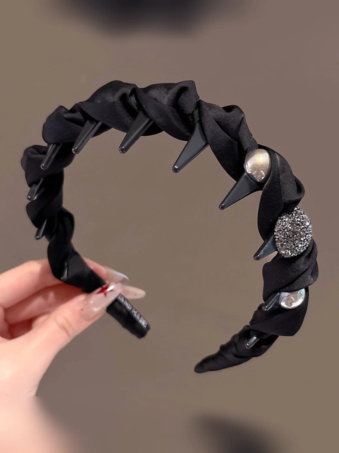 Black, rhinestone