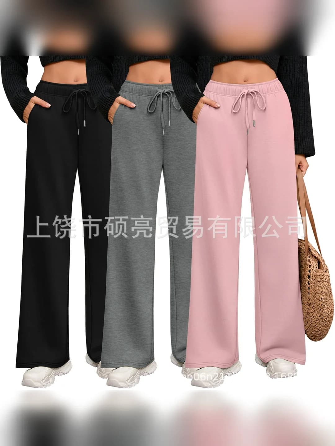 Black, dark gray, pink