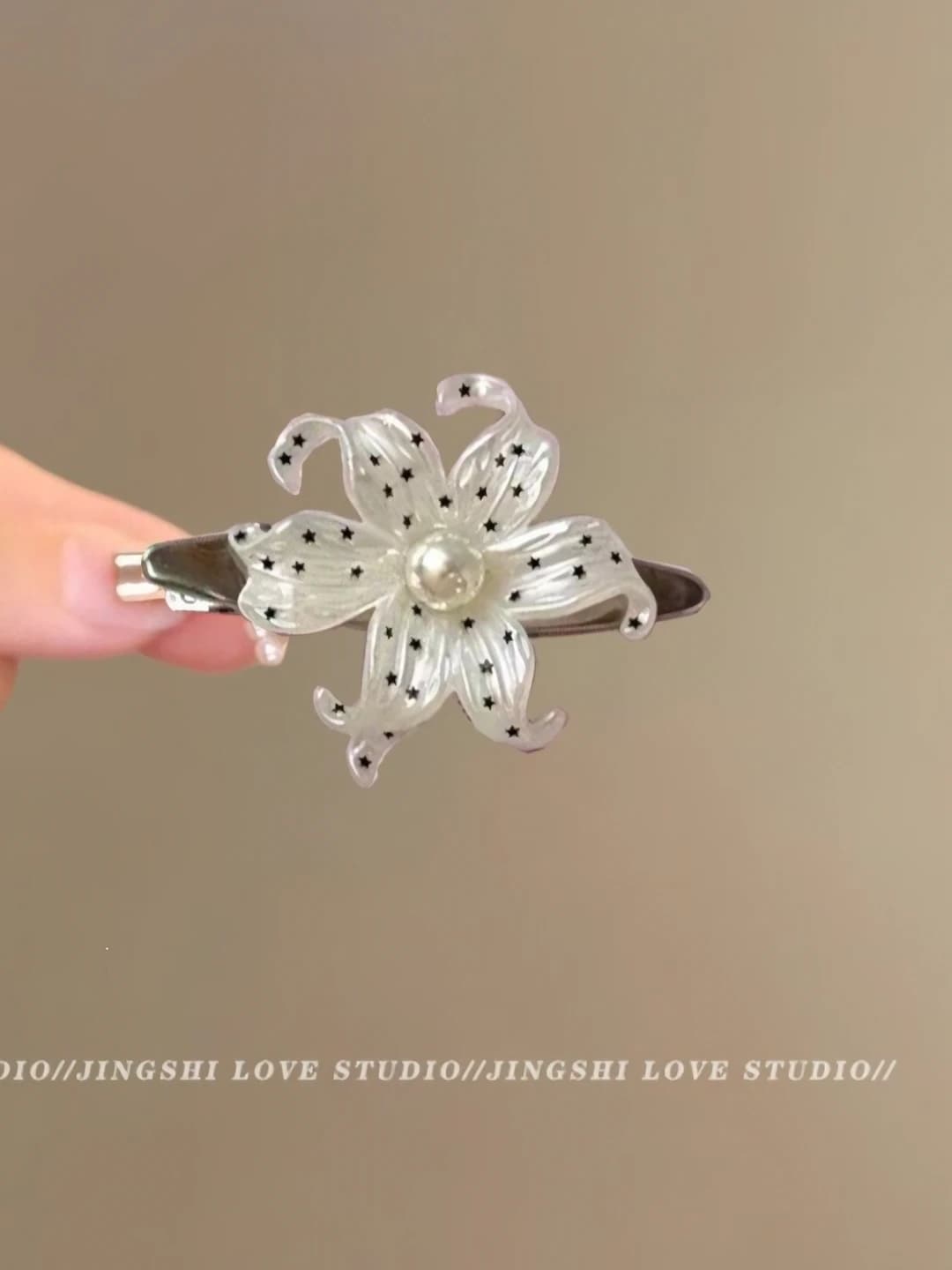 Star, lily, hair clip, 6 cm