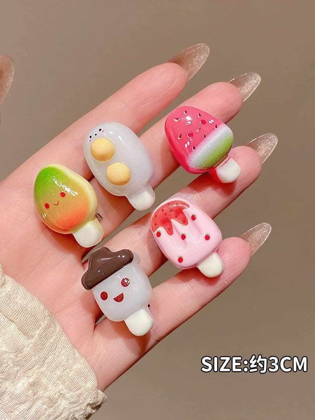 1# Pink, strawberry, 3 cm