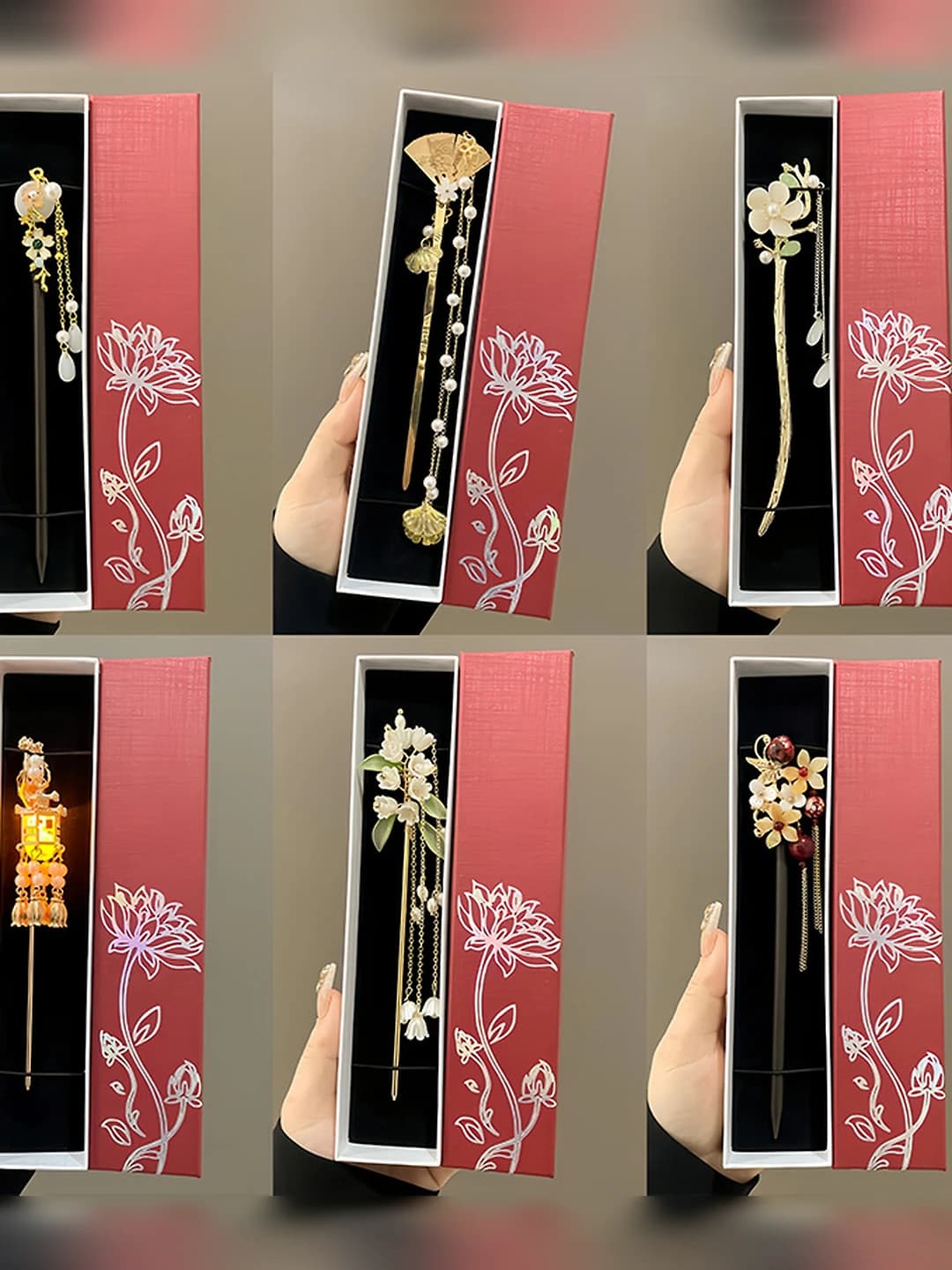 Women's hairpins and bobby pins: new Chinese style, alloy, tassel design, electroplated, individual packaging