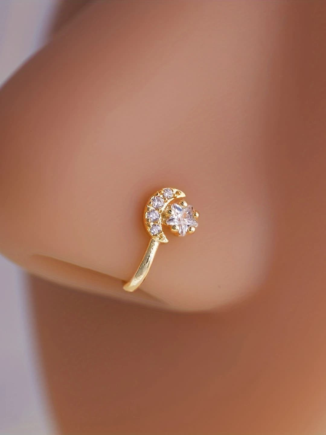 A3620-1 Sky stars, moon and five-pointed star zircon nose clip
