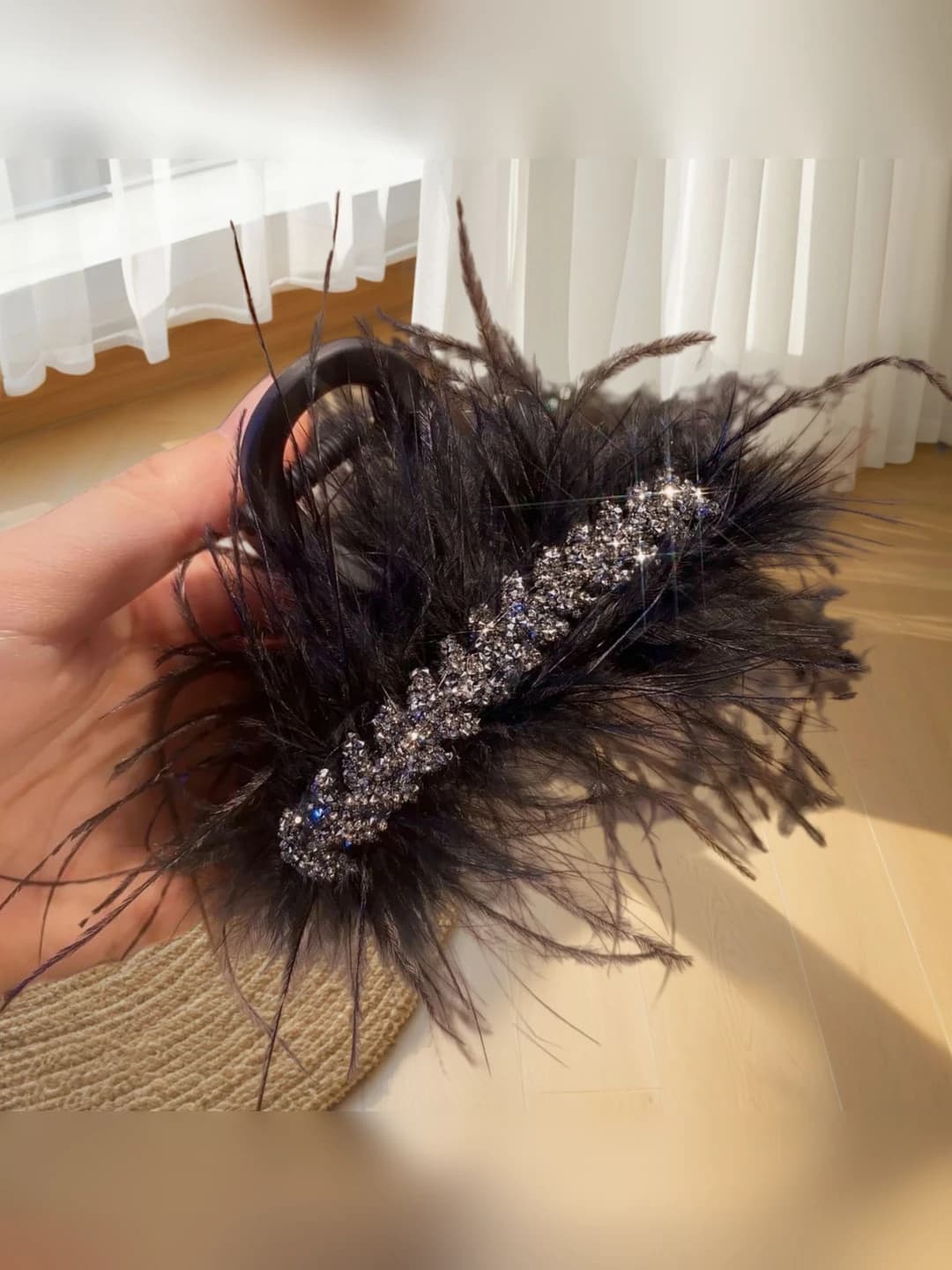 Short wheat feather clip A105, 8 cm
