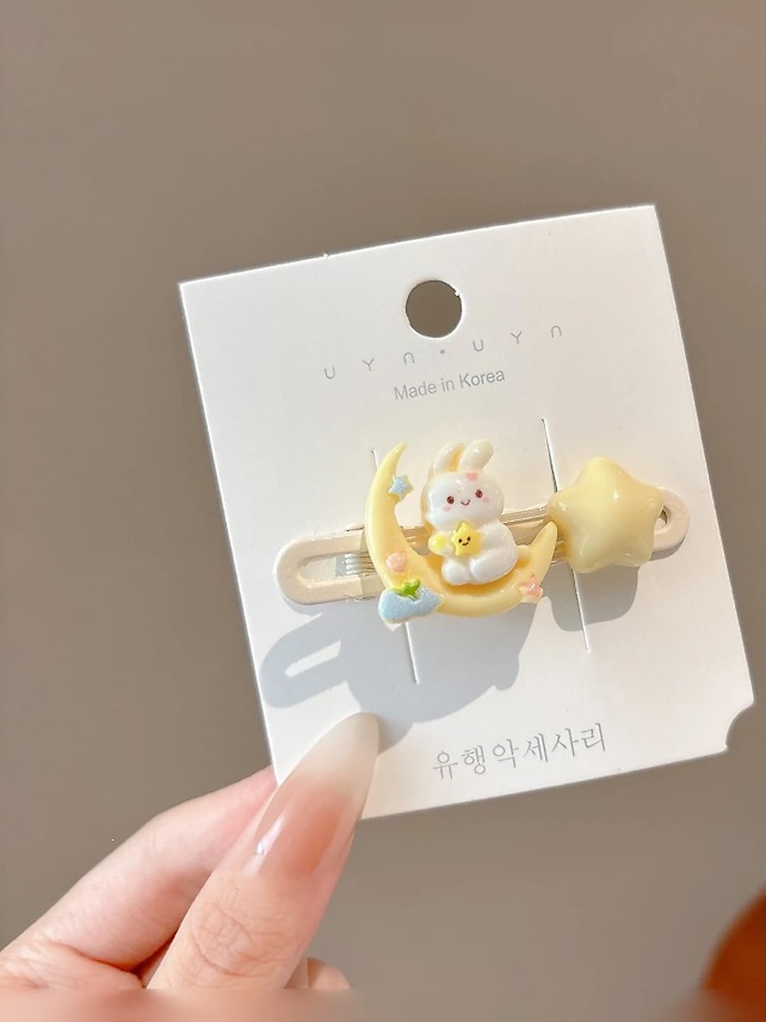 Moon bunny star hair clip, 5.8 cm