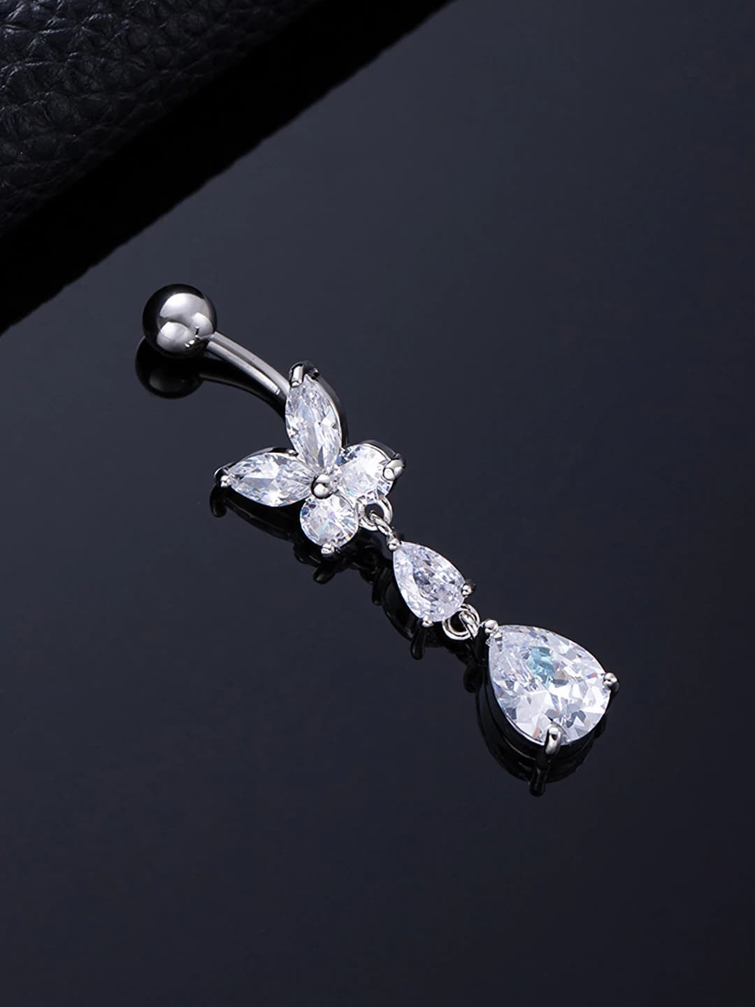 Large-small drop butterfly silver