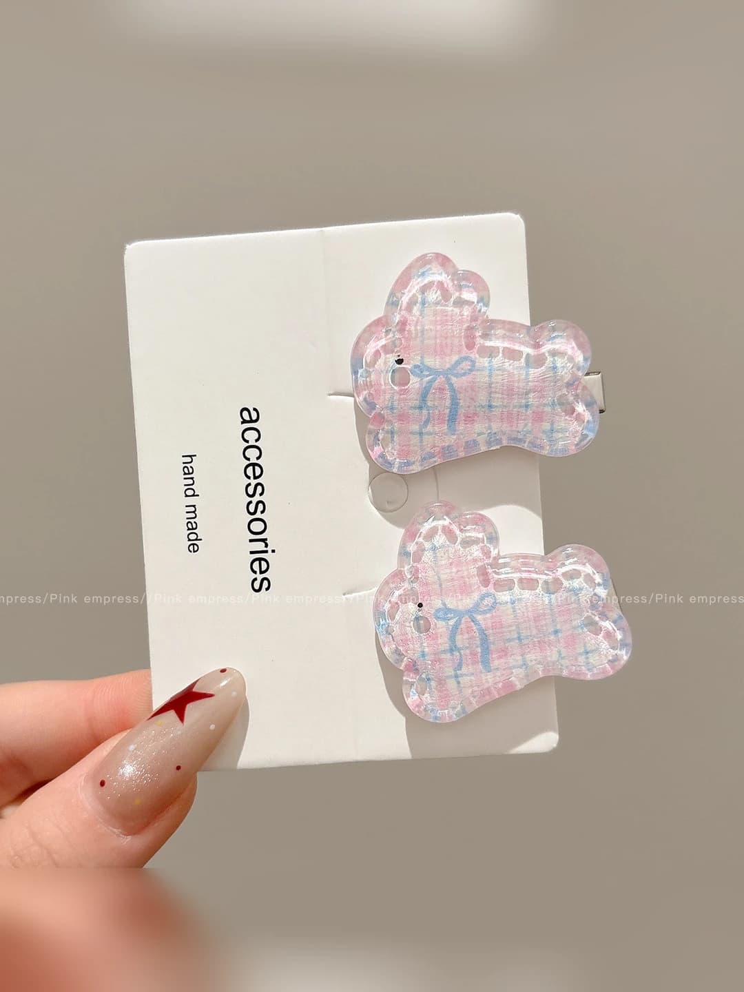 7# Bunnies pair - Blue-pink