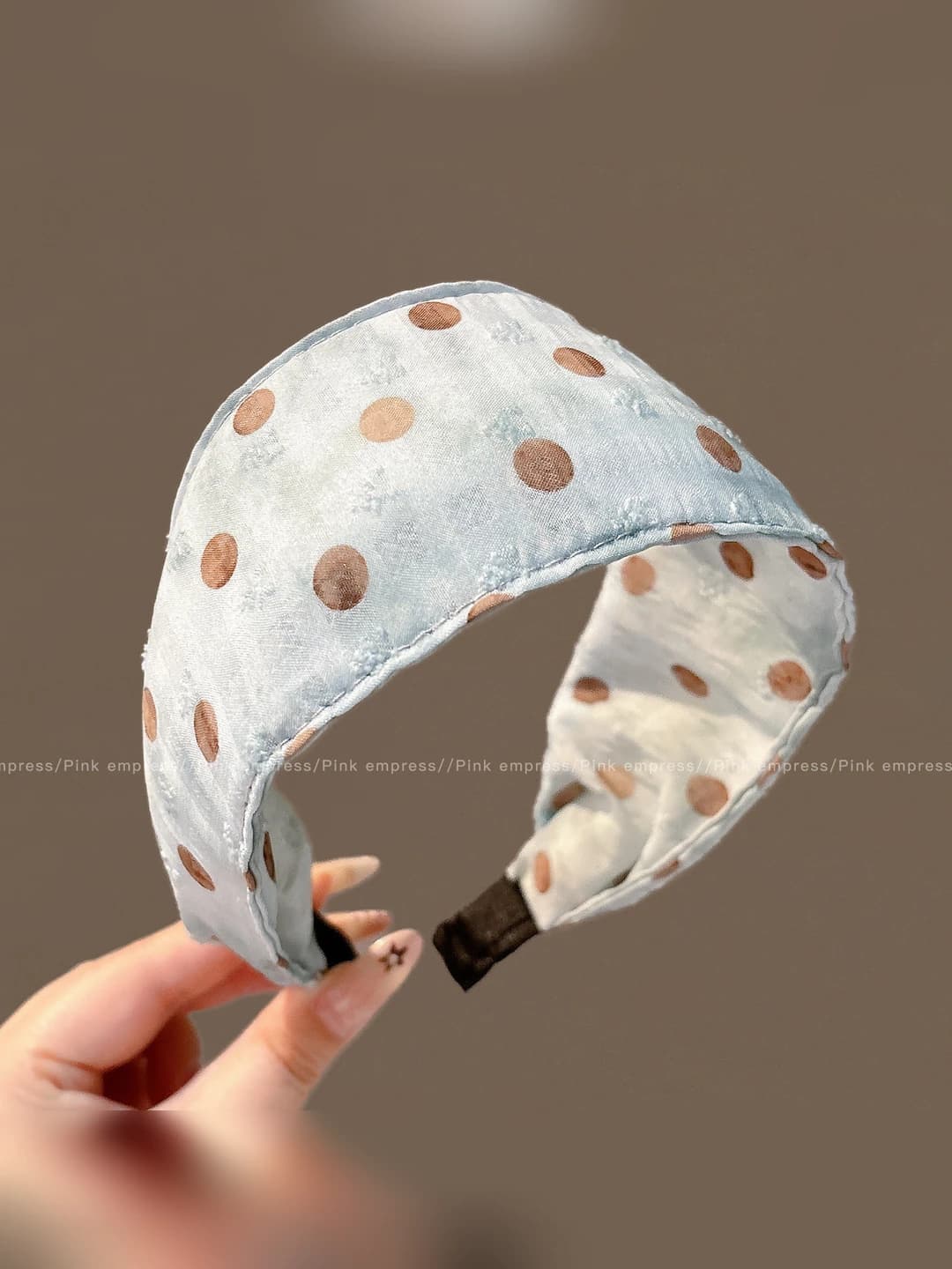 Coffee polka dot, 6.5 cm, fabric