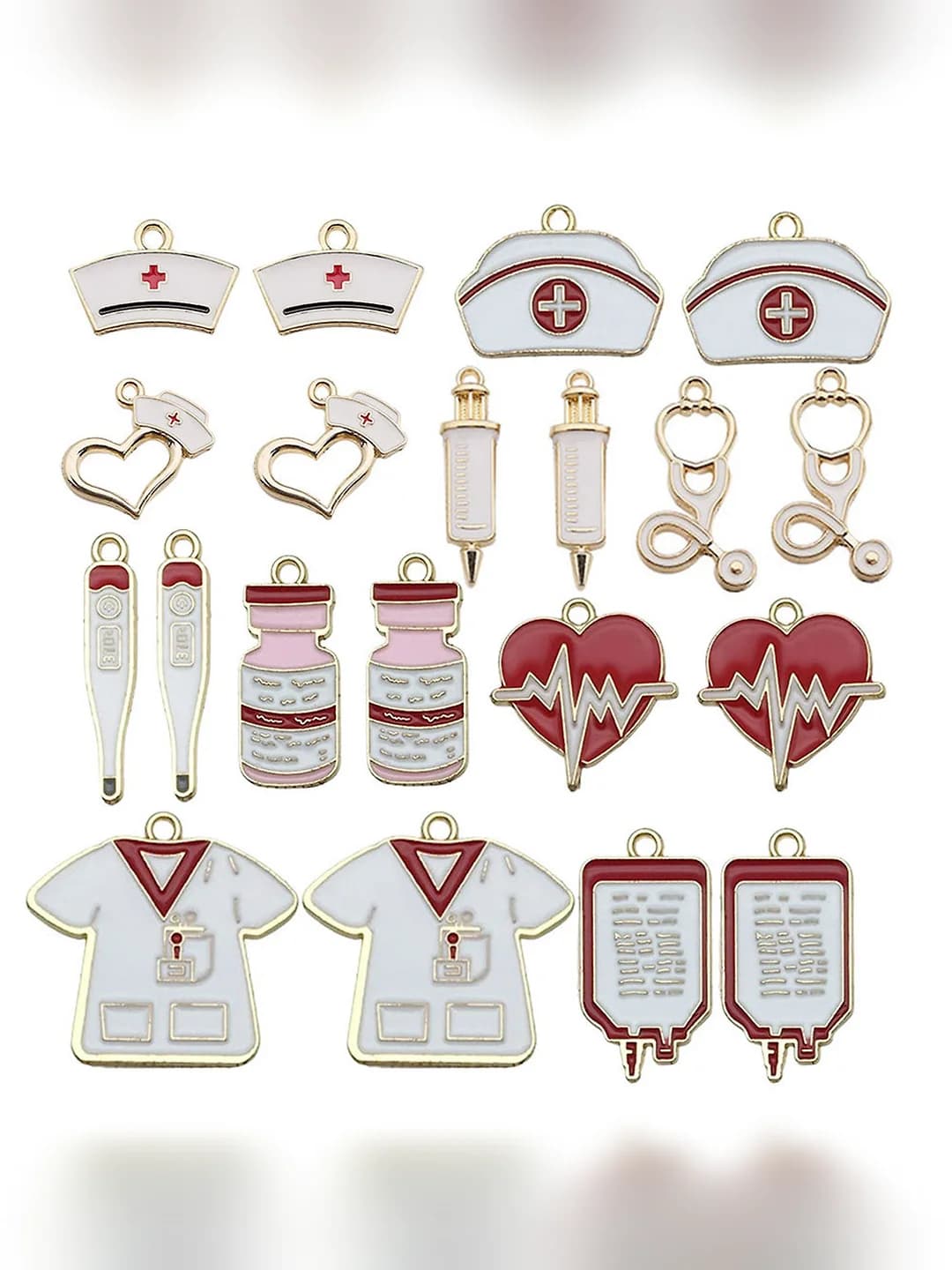 Mixed 20 pcs enamel med set, 10 styles 2 each-30g-SN752
