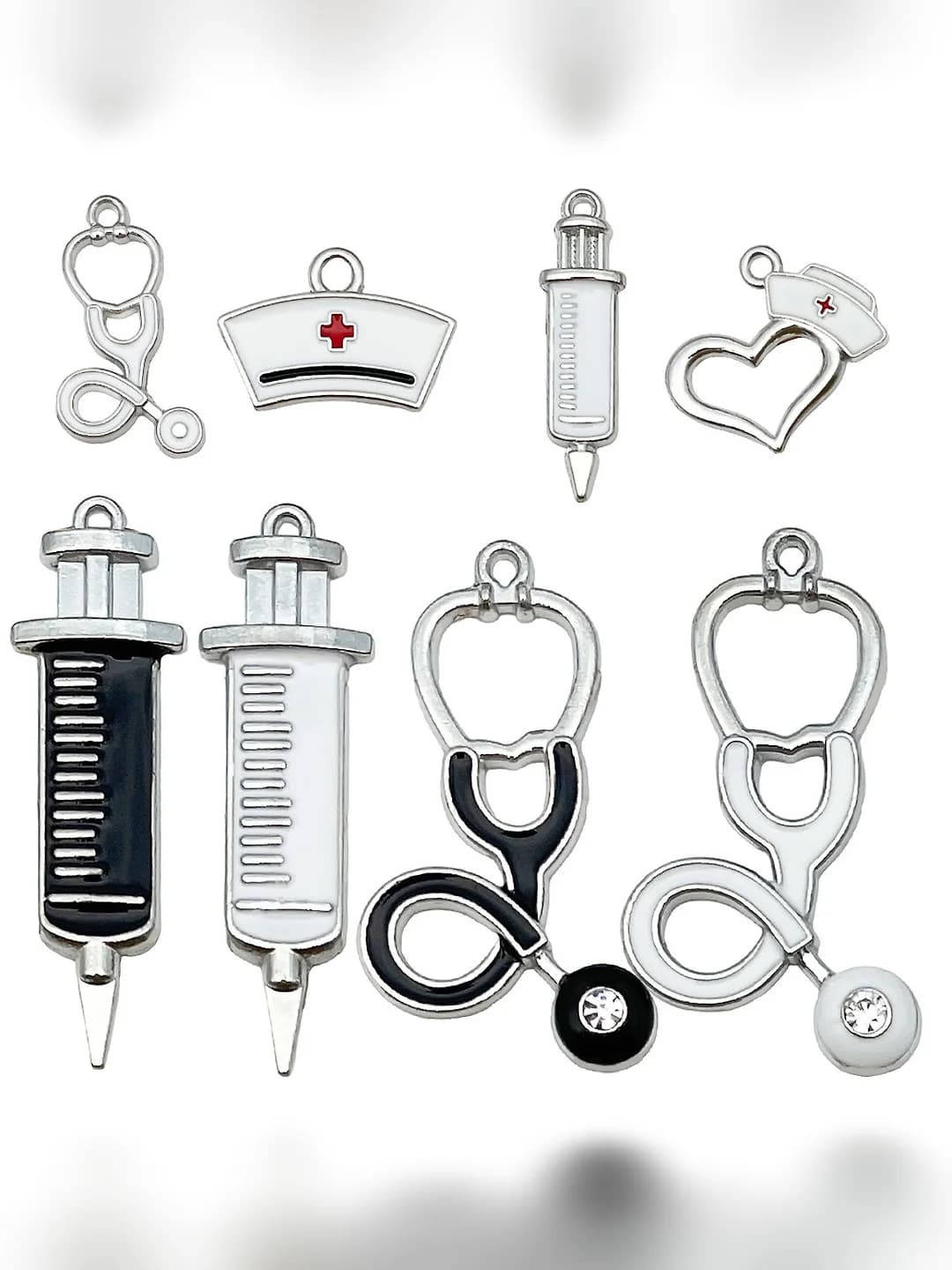 Mixed 8 pcs white K med set-8 styles 1 each-17.2g-SN1229