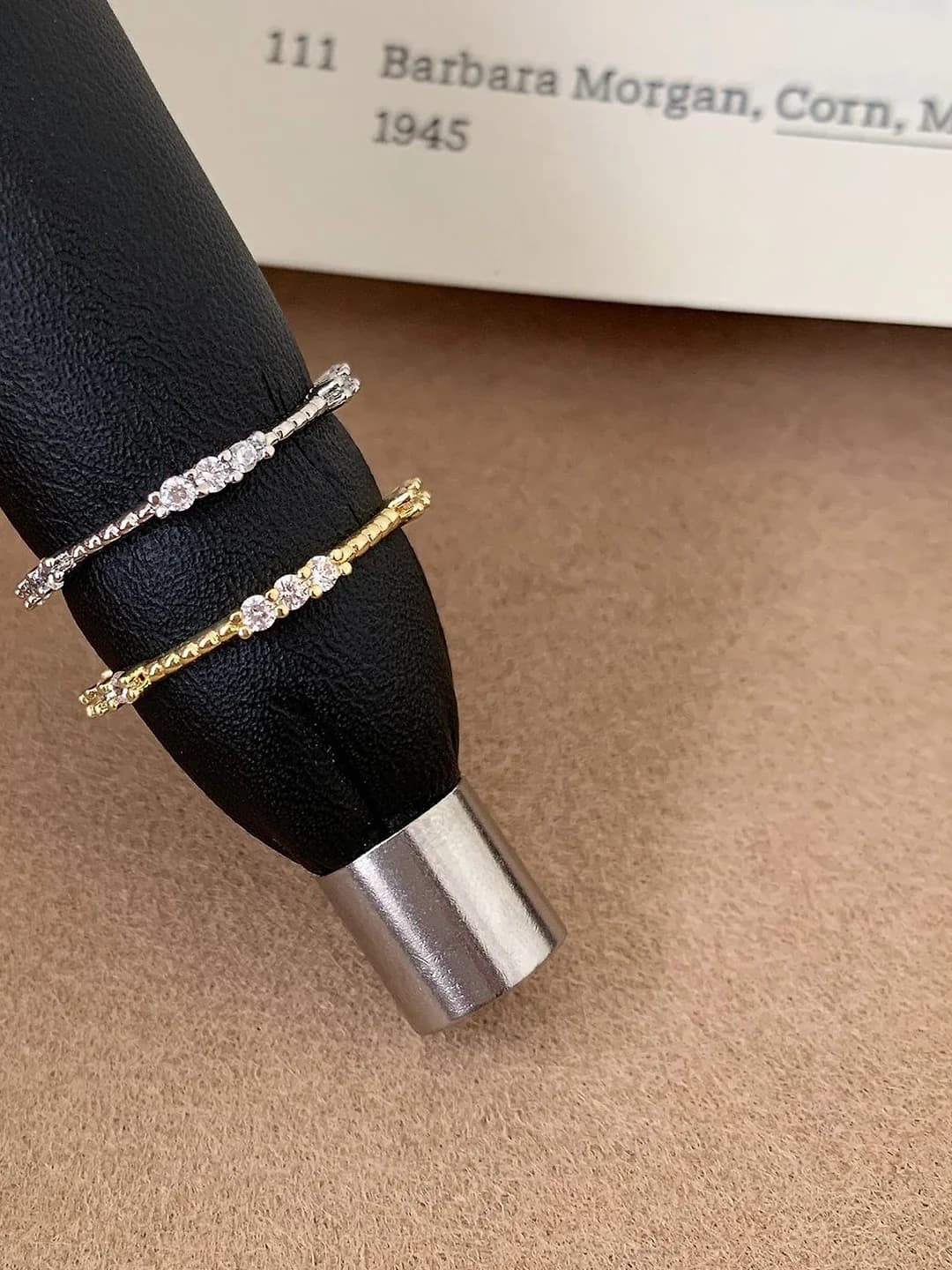 Women's rings: round copper ring with pave zircon, cool style, for daily wear