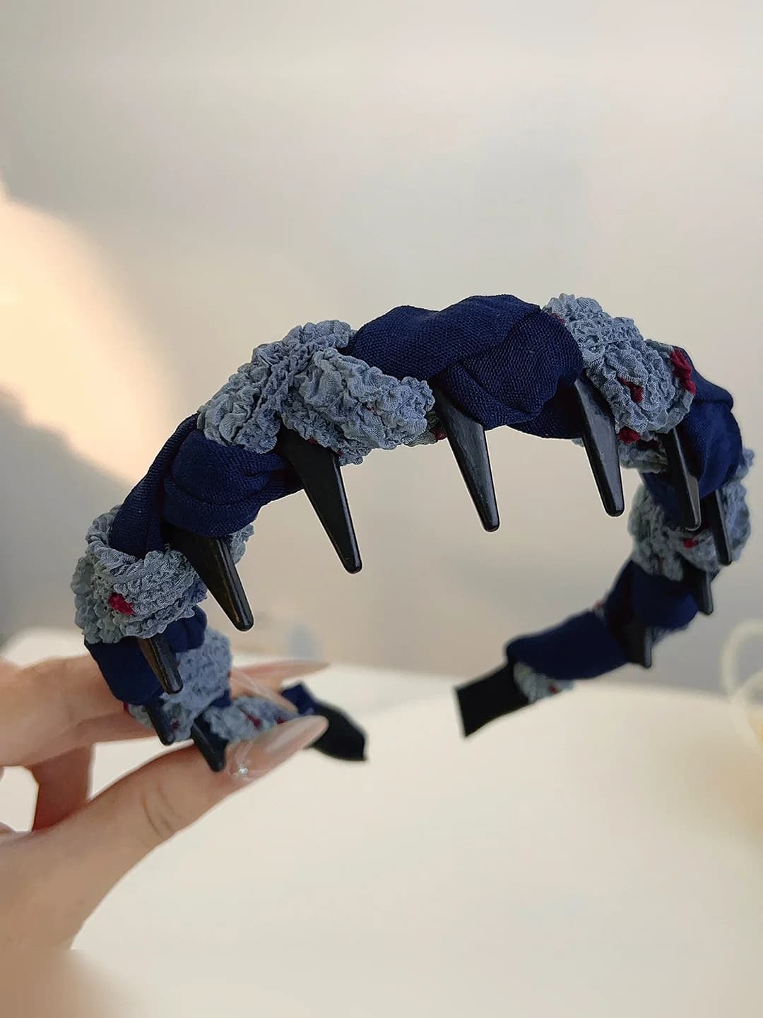 Blue twisted headband