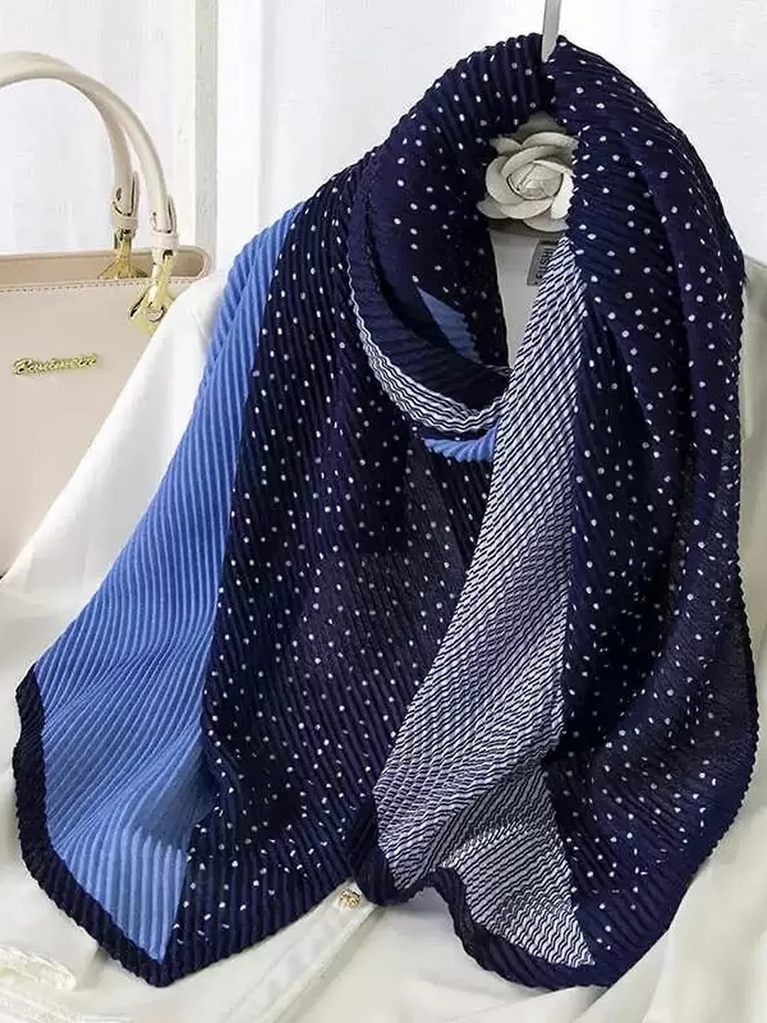 Pleated silk scarf-20