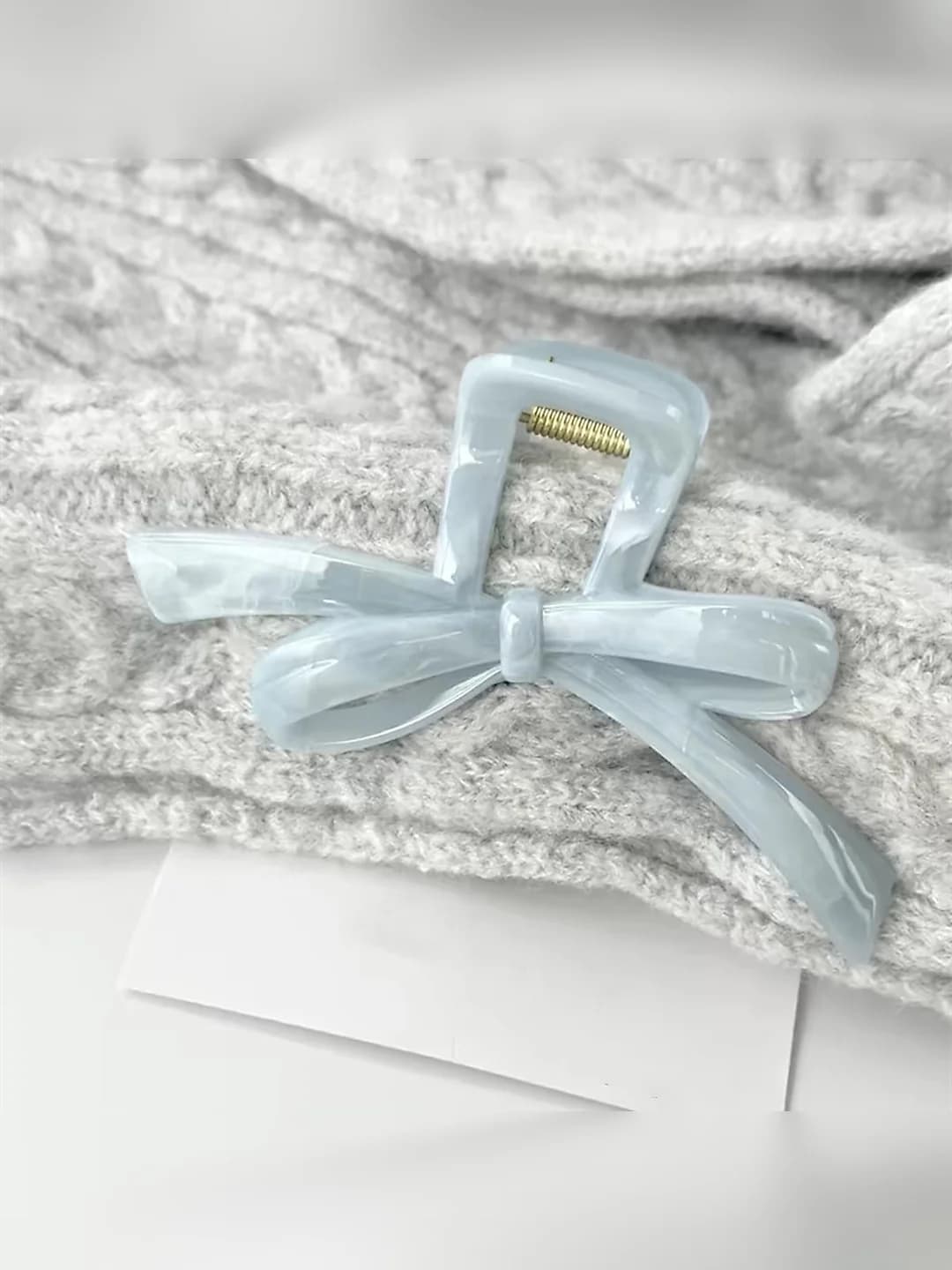 2026 women's claw clip with bow and ribbon, Korean style, back-of-head shark clip