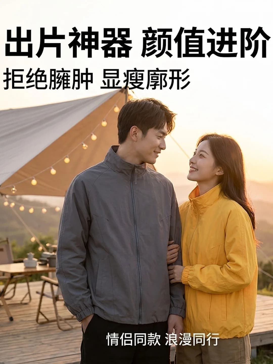 Men's 2026 spring-autumn outdoor jacket: stand collar, windproof, casual, slim fit, long sleeve, long length, zip, solid colour, 100% polyester