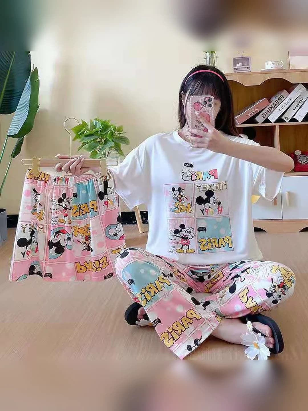 3-piece set - pink plaid