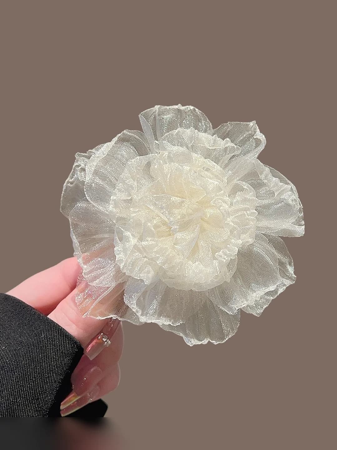 Oq organza kameliya klips