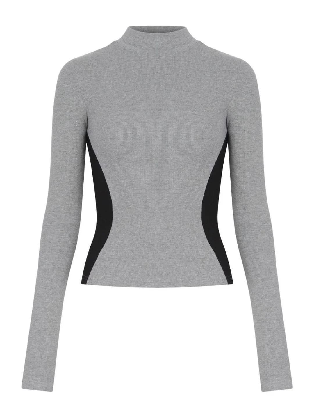 Half-high neck, long sleeve, grey