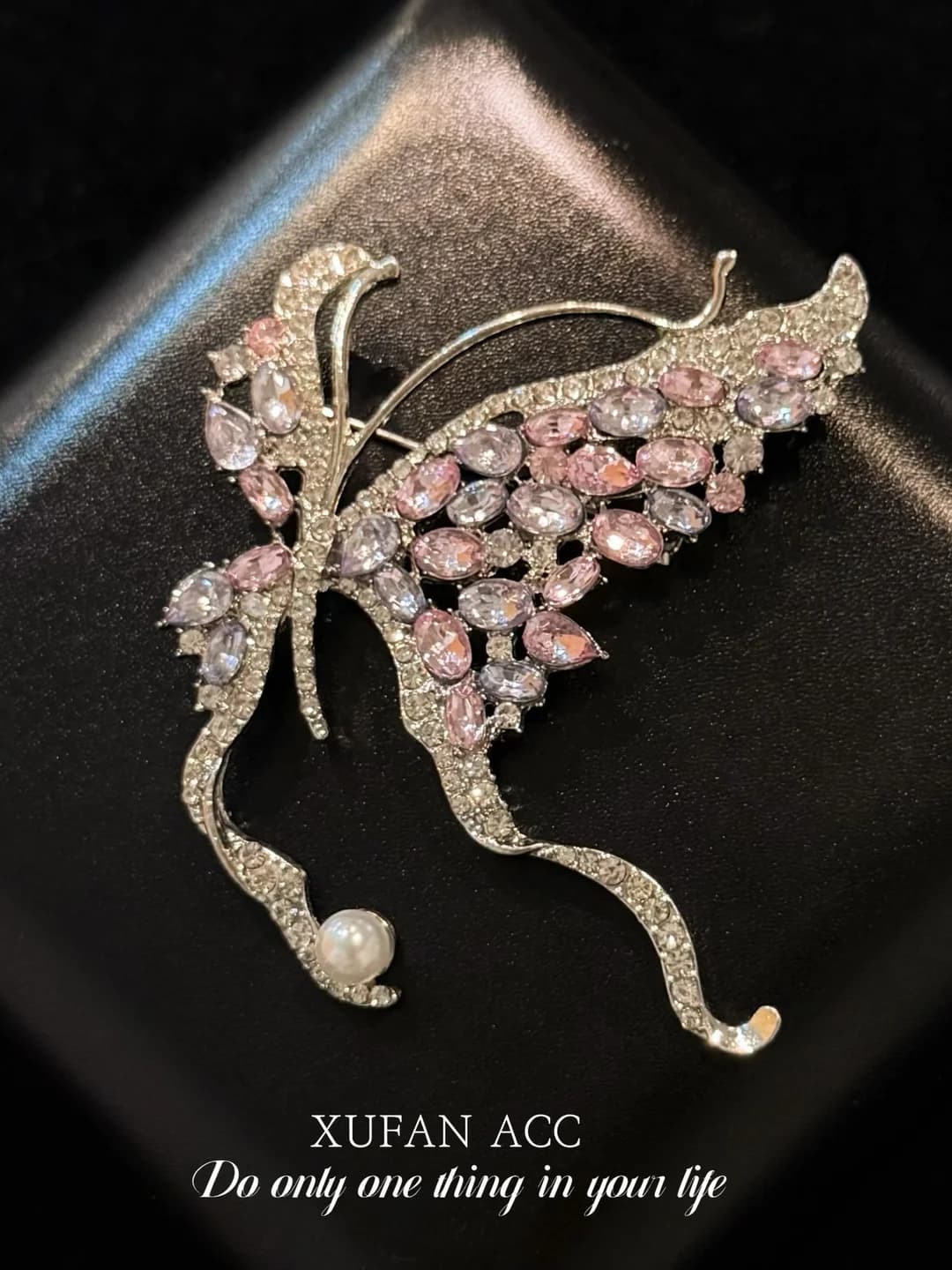 Embellished butterfly brooch