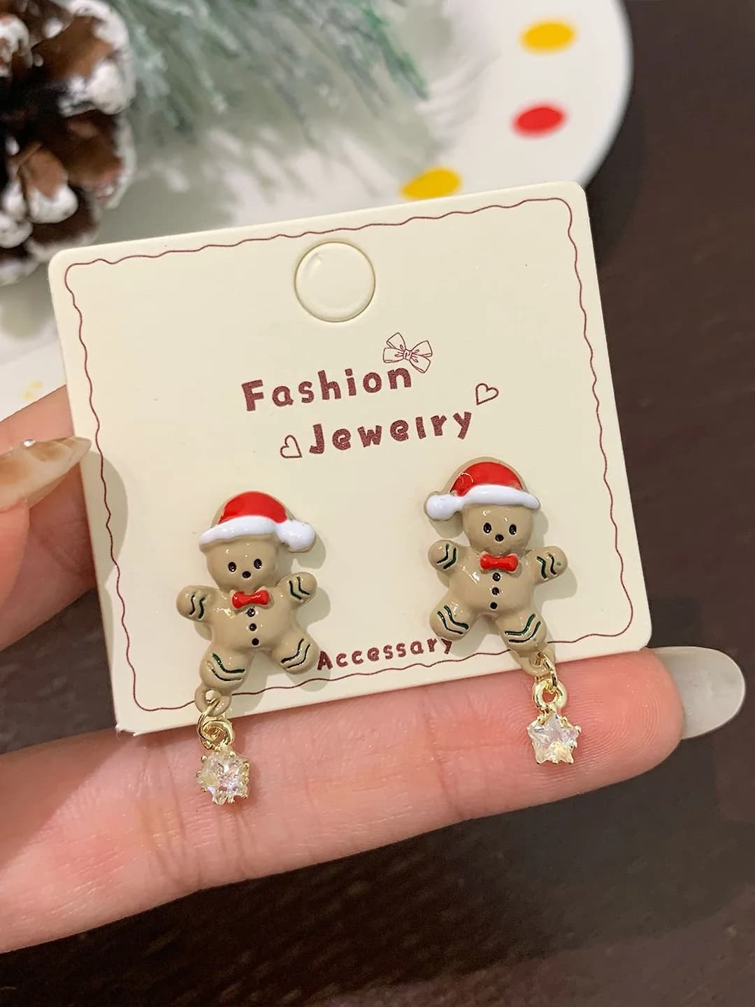 SDK05 Christmas hat bear pendant