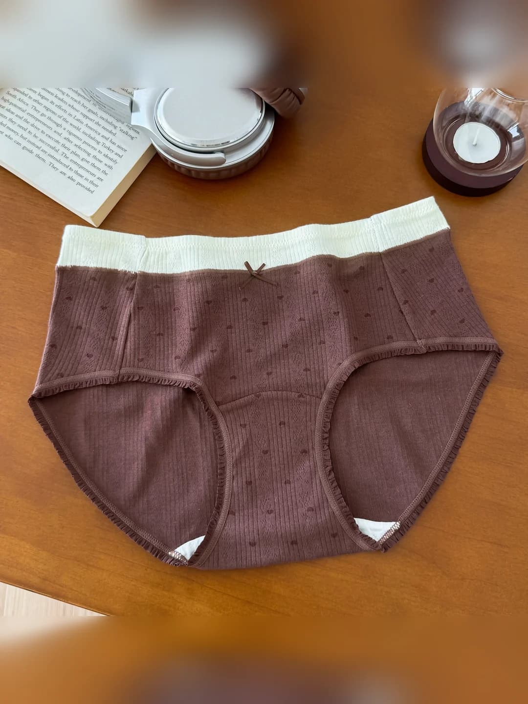 Brown with off-white