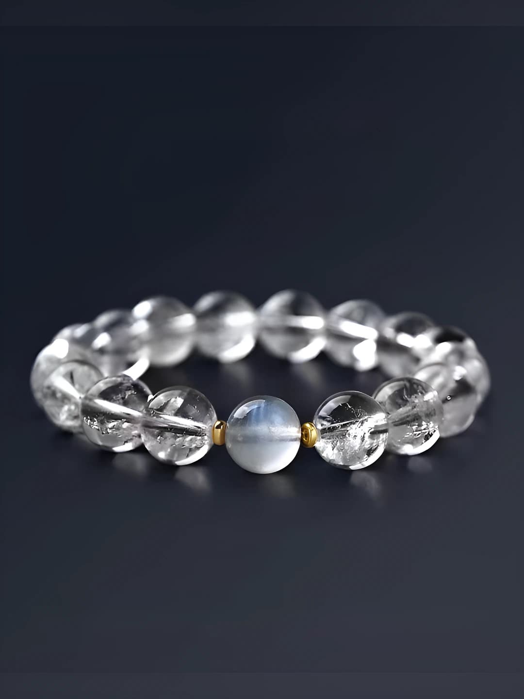 Natural white crystal bracelet for men and women, simple style, geometric shape