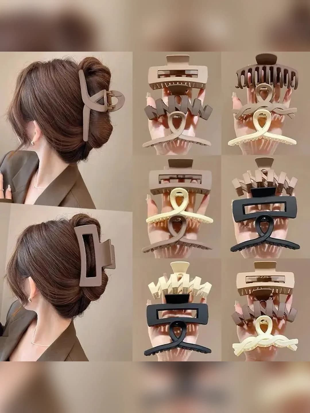 Women's hair clips and combs: French style amelia color, neat back-of-head updo, shark clip, 2026 new model, horse year hair accessories